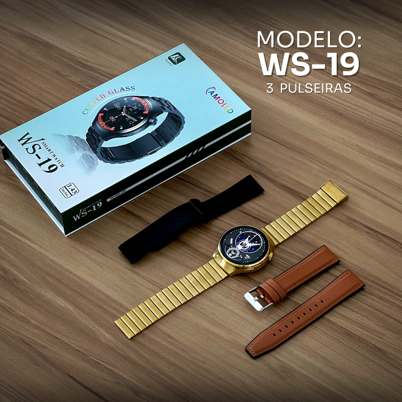 Relógio SmartWatch Executivo Premium 3 Pulseiras