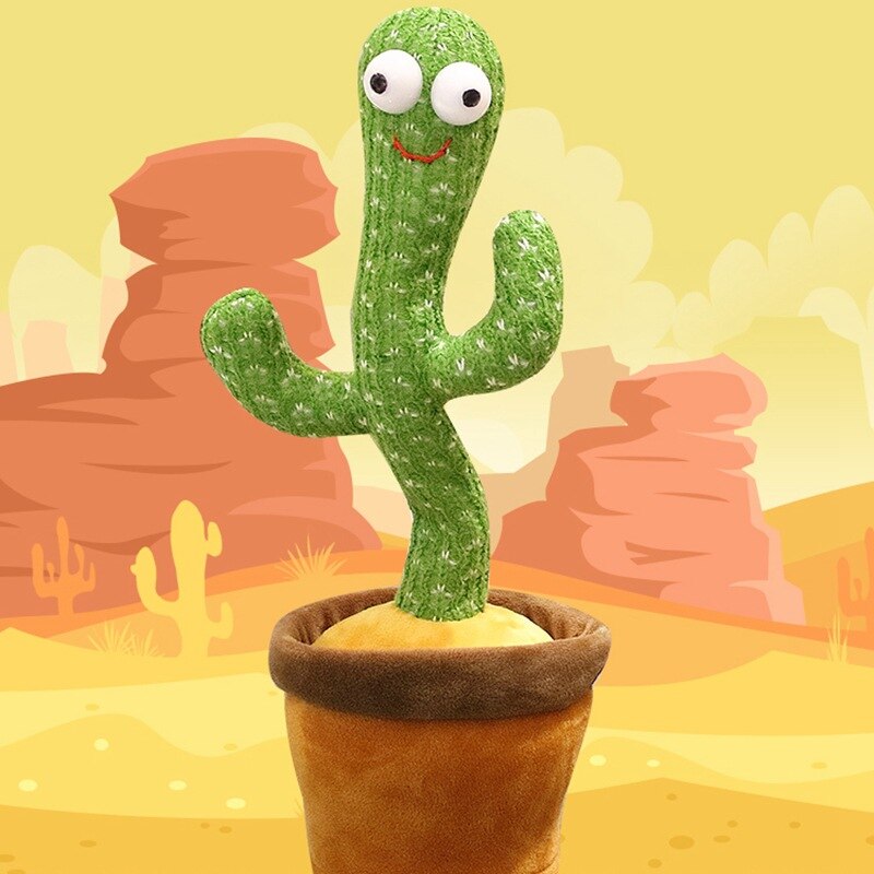 Cactus Brinquedo Recarregável De Dança Com 120 Músicas + Iluminação + Gravação + Bluetooth - Conecte seu celular e envie músicas